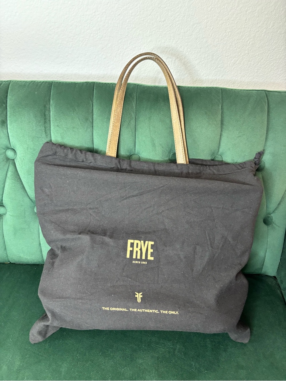 Frye Leather Melissa Zip Shopper Purse Tote Bag Khaki - Picture 11 of 12